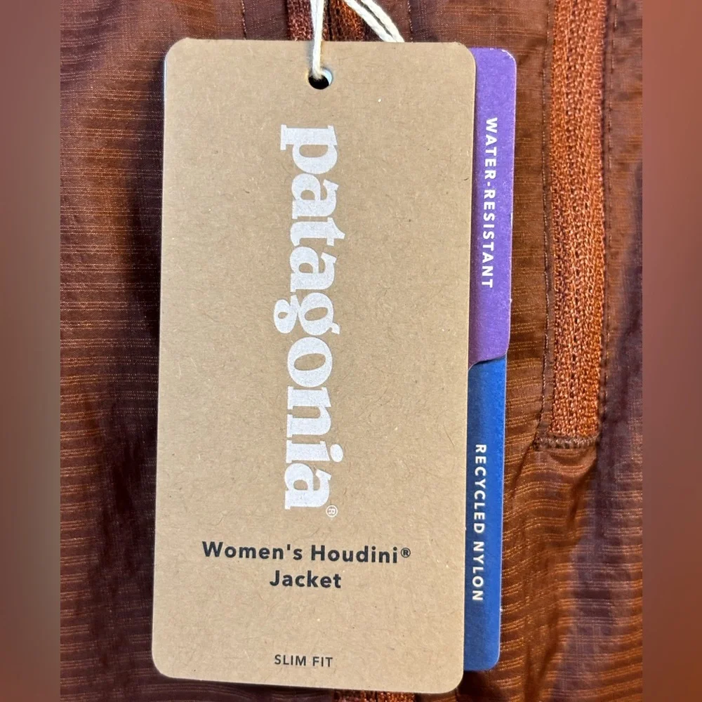 NWT Patagonia Houdini Lightweight Hooded Windbreaker Jacket Burgundy Small - Picture 9 of 10